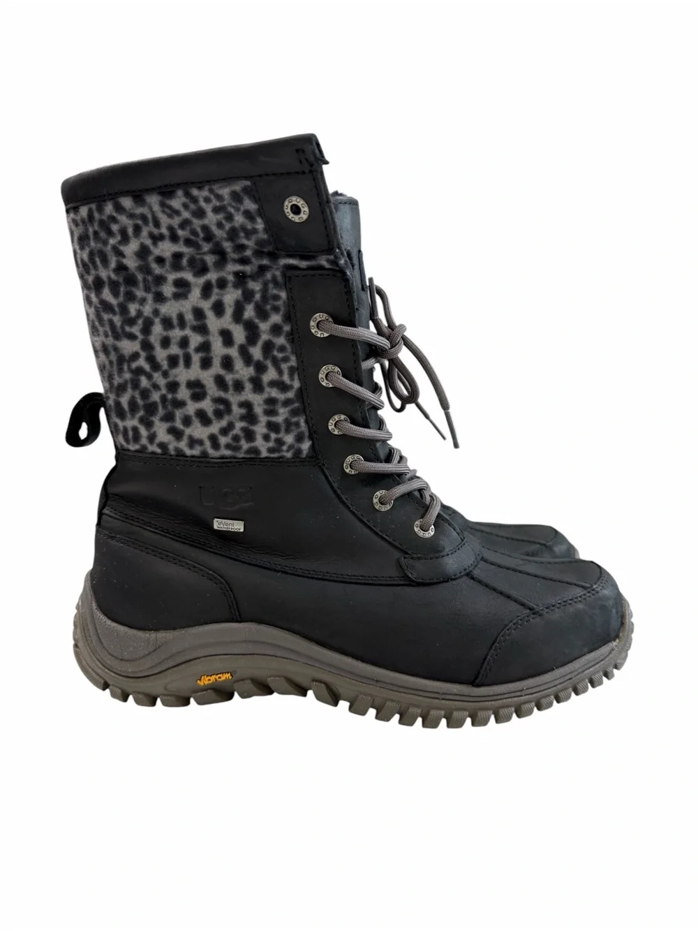 Ugg Adirondack II Exotic Waterproof Black Leopard Print Size 11